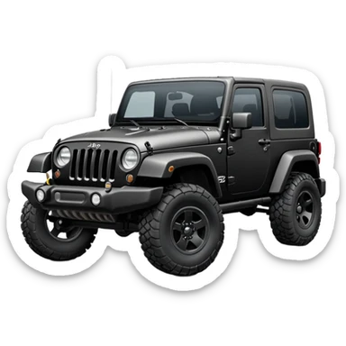 A Jeep Wrangler that has muscles sticker