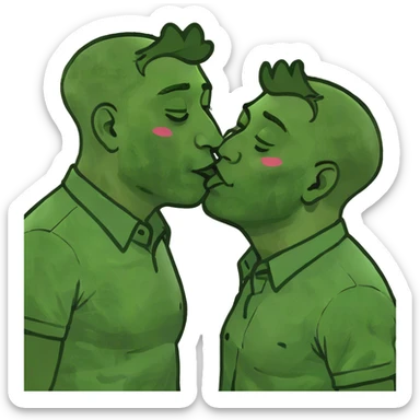 Gay men kissing sticker
