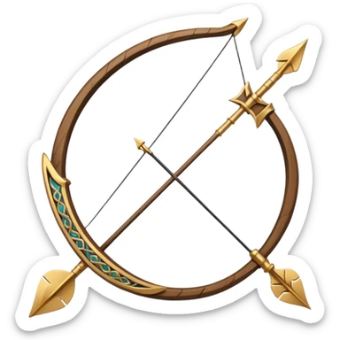 bow and arrow with letter 'A'  sticker