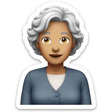 an older woman with pretty gray hair sticker