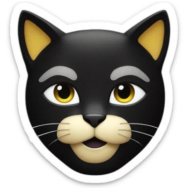 Chat noir avec une tâche blanche au coup sticker