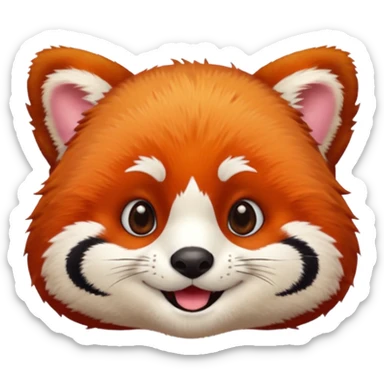 only the face of a red panda laughing emoji style sticker