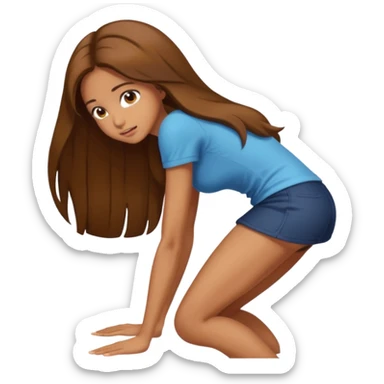 Girl bending over sticker
