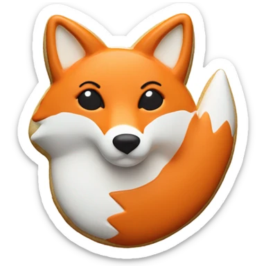 Fox heart cookie sticker