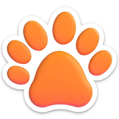 3D rendered paws sticker