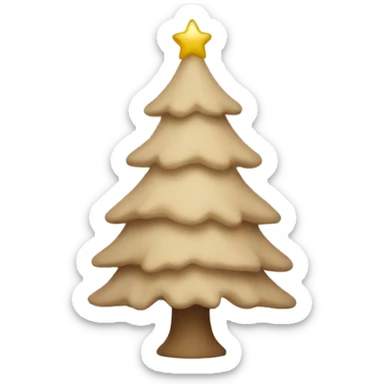 Beige christmas tree sticker