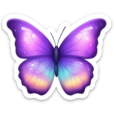 Glowing starry Pastel purple-gradient nebula galaxy butterfly sticker