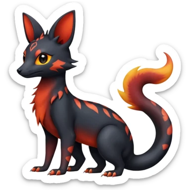 magma-gradients-colored Genet-Salandit-Umbreon-Flareon-Hybrid (Full body) sticker