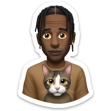 Travis scott with a cat filter sticker