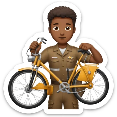 black man Bike Repair Mechanic sticker
