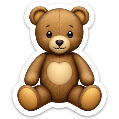 Patterned Corduroy texture ridges teddy bear sticker