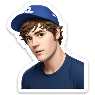 boy with brown hair hat sticker