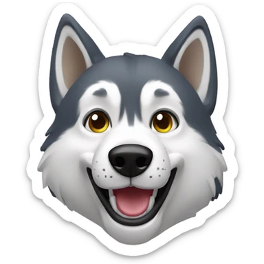 Lobo husky tomándose una selfie en segunda persona  sticker