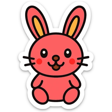 A cute and funny rabbit sticker
