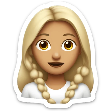 Mujer con pelo carmelita y piel blanca con ojos verded sticker