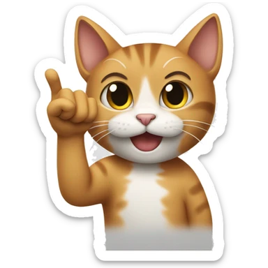 A cat pulling two fingers  sticker