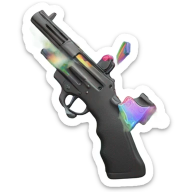 Rainbow with gun  sticker
