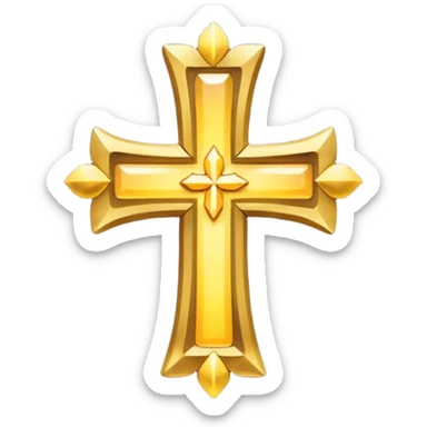 Une croix dorée et lumineuse des cieux sticker