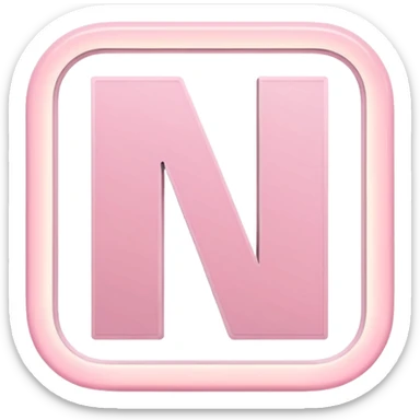 Netflix aesthetic "N" logo in pastel pink with white glowing outline around "N" sticker