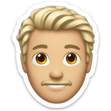 White male curtain hairstyle sticker