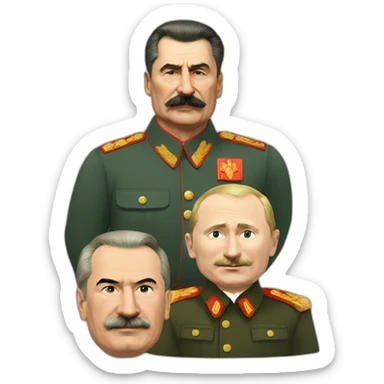 stalin with putin sticker