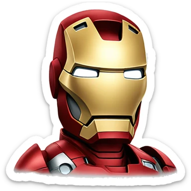 Create iron man with red suit dark eyes sticker
