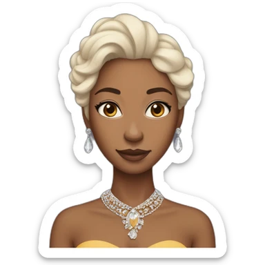 Make me a beautiful queen whose skin color is white sticker