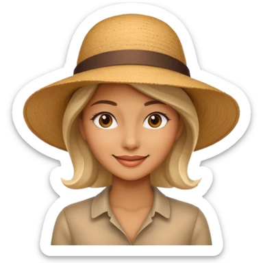 A realistic portrait of a woman wearing a stylish hat, soft shadows on her face, gentle smile, natural skin texture, cinematic lighting
 sticker