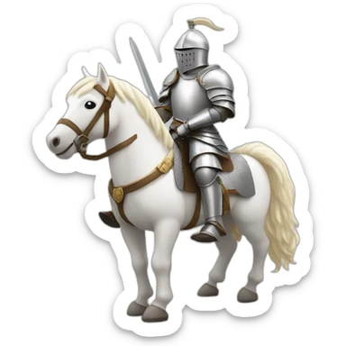 Knight on a white horse sticker
