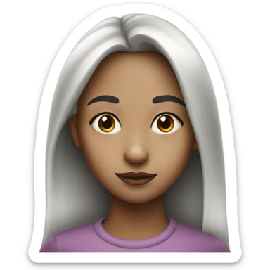 Girl with a painted silver nose sticker