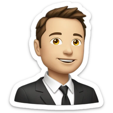 Elon musk quand il était adolescent avec des boutons sticker