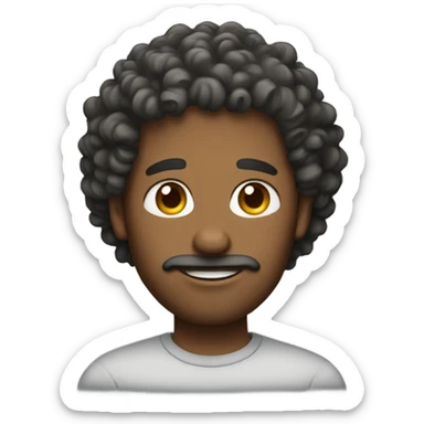 husband with curly hair sticker