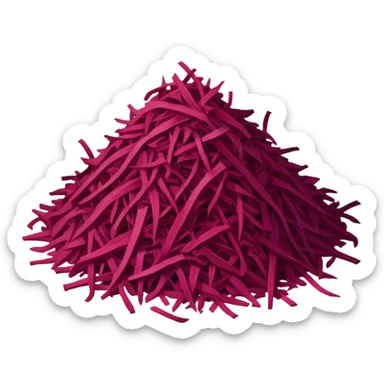 A bunch of shredded beetroot sticker