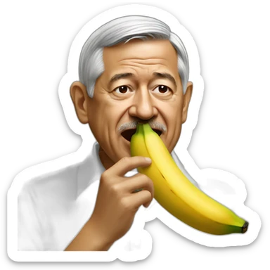 Andres Manuel Lopez Obrador eating banano sticker