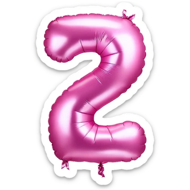 pink balloon shaped like number 16 sticker