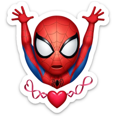 Spider-Man, happy Valentine’s Day sticker