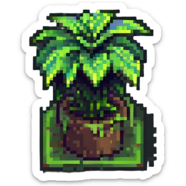 blocky minimal square pixel art Minecraft grass block, very simple shapes sticker