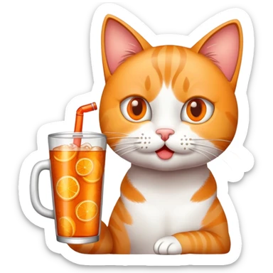 Cat drinking soda  sticker