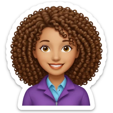 mixed race woman curl hair sticker