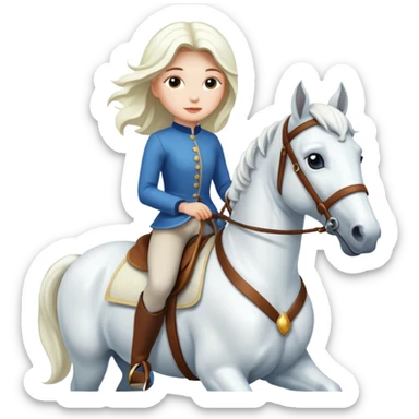 A GIRL on a White horse  sticker