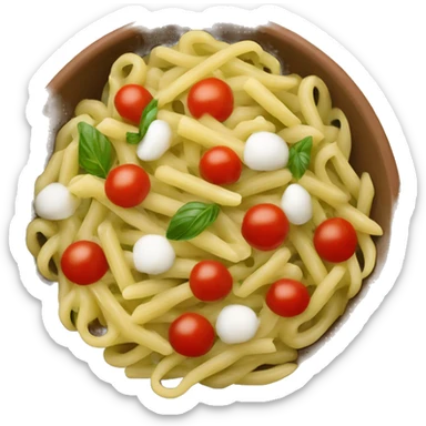 Bowl with pasta pesto with mozarella and tomato  sticker