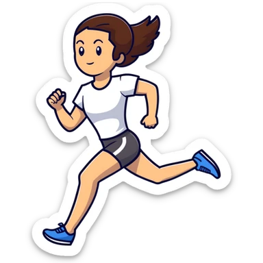 Michelle Monaghan running, athletic woman with brown hair sticker