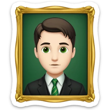 Porträt from a male slytherin in a golden frame sticker