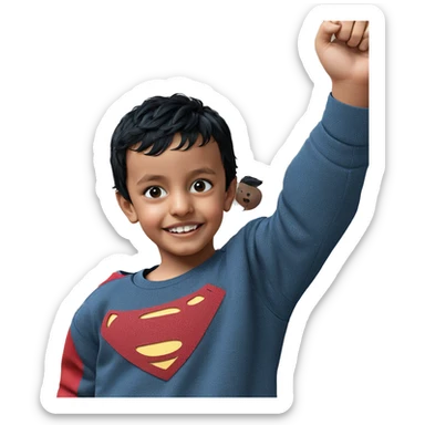 smiling boy with black hair sticker