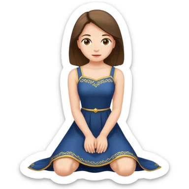 MN sitting on chair Woman kneeling sticker