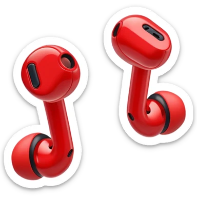 red wireless earbuds sticker
