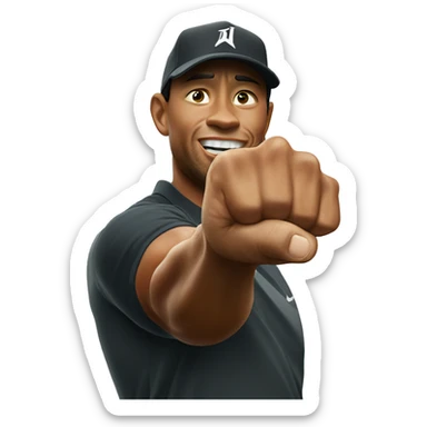 Tiger woods fist pump sticker