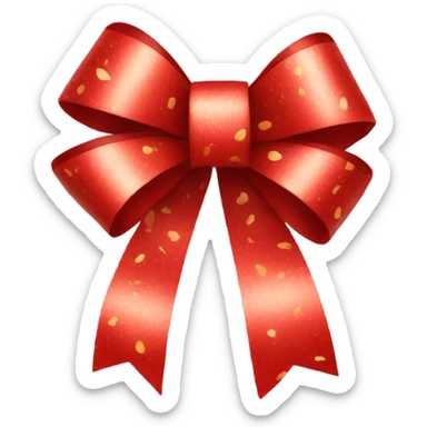 red confetti gift bow sticker