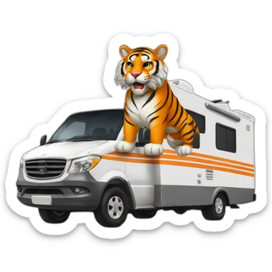 Clemson-tiger-driving-a-class-a-rv sticker
