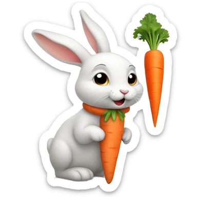 Little rabbit with big carrot sticker